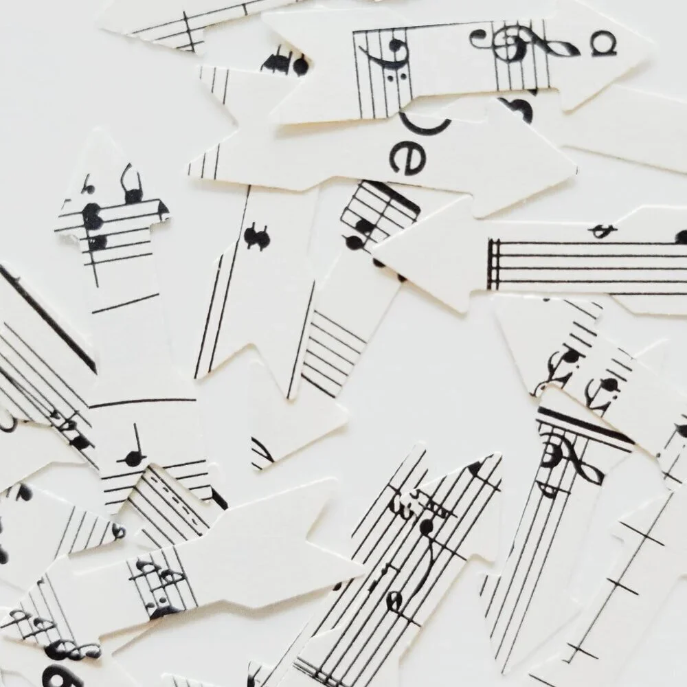 Vintage Sheet Music | Confetti Arrows | 400 Pieces